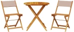 vidaXL Σετ Επίπλων Bistro 3 τεμ. Taupe Ύφασμα/Μασίφ Πεύκου