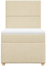 vidaXL Κρεβάτι Boxspring με Στρώμα Κρεμ 80 x 200 εκ. Υφασμάτινο