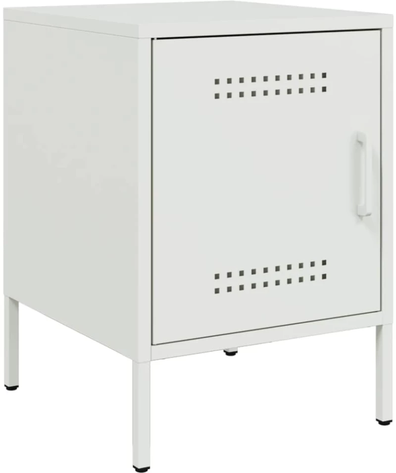 vidaXL Κομοδίνα 2 τεμ. Λευκές 36x39x50,5 εκ. Χάλυβα
