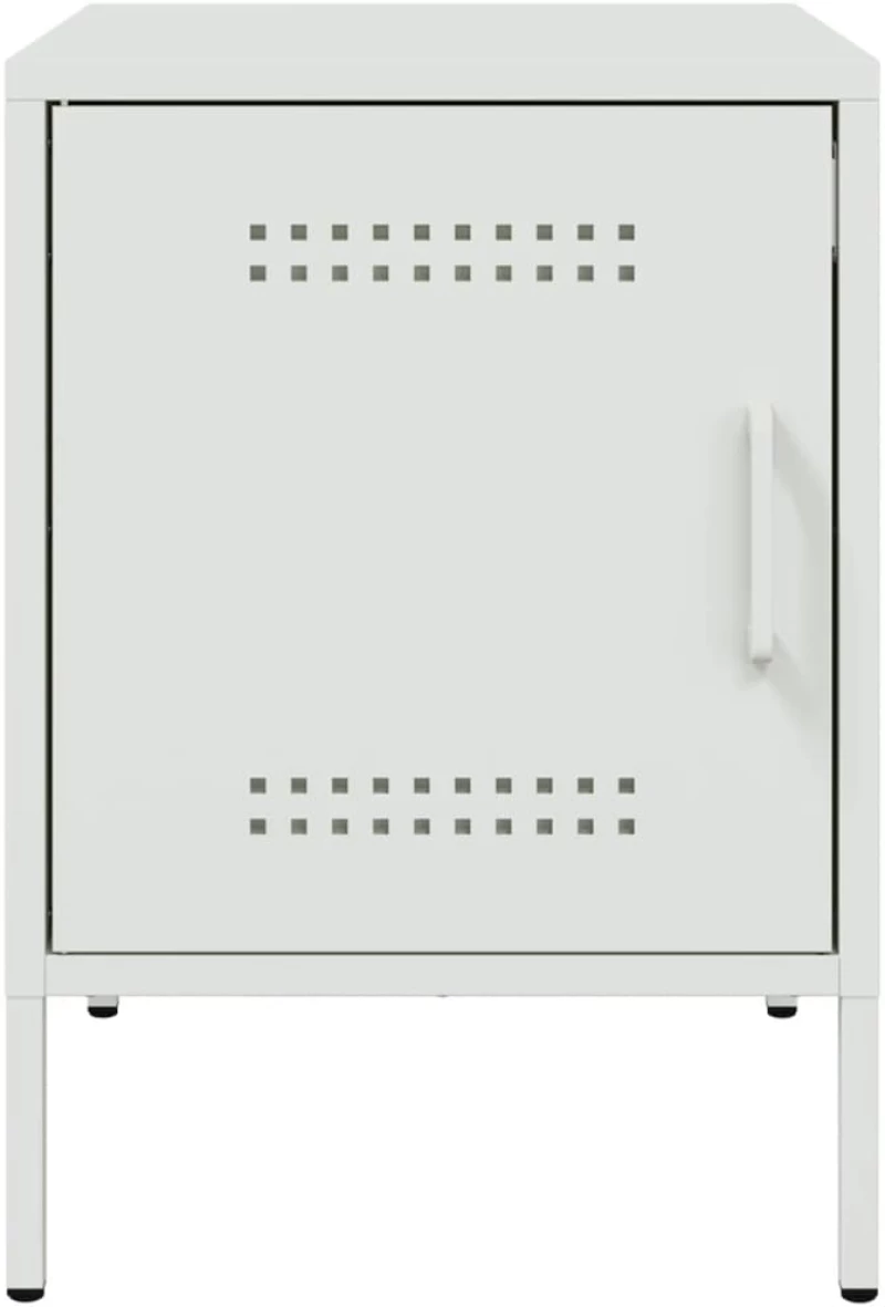 vidaXL Κομοδίνα 2 τεμ. Λευκές 36x39x50,5 εκ. Χάλυβα