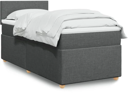 vidaXL Κρεβάτι Boxspring με Στρώμα Σκούρο Γκρι 80x200 εκ. Υφασμάτινο