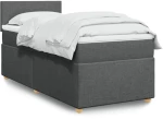 vidaXL Κρεβάτι Boxspring με Στρώμα Σκούρο Γκρι 80x200 εκ. Υφασμάτινο