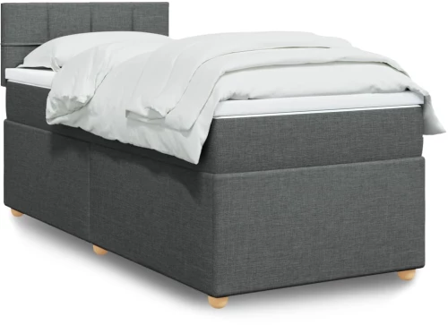 vidaXL Κρεβάτι Boxspring με Στρώμα Σκούρο Γκρι 80x200 εκ. Υφασμάτινο