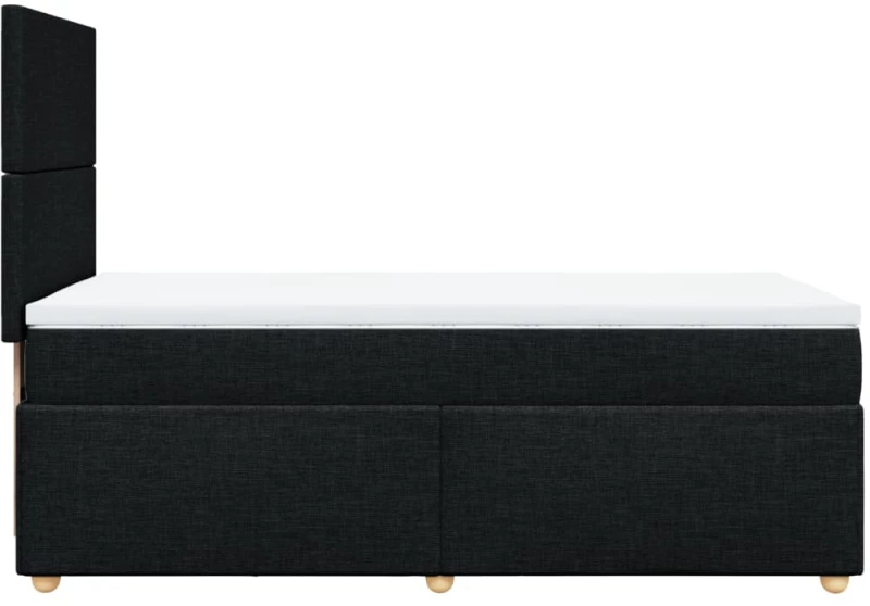 vidaXL Κρεβάτι Boxspring με Στρώμα Μαύρο 90x190 εκ.Υφασμάτινο