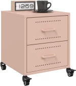 vidaXL Κομοδίνα 2 τεμ. Ροζ 36x39x43,5 εκ. από Χάλυβα