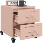 vidaXL Κομοδίνα 2 τεμ. Ροζ 36x39x43,5 εκ. από Χάλυβα