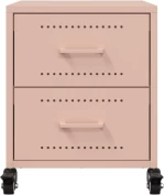 vidaXL Κομοδίνα 2 τεμ. Ροζ 36x39x43,5 εκ. από Χάλυβα