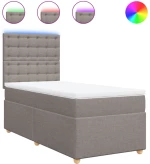 vidaXL Κρεβάτι Boxspring με Στρώμα Taupe 90x190 εκ.Υφασμάτινο