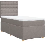 vidaXL Κρεβάτι Boxspring με Στρώμα Taupe 90x190 εκ.Υφασμάτινο