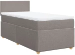 vidaXL Κρεβάτι Boxspring με Στρώμα Taupe 100 x 200 εκ. Υφασμάτινο