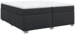vidaXL Κρεβάτι Boxspring με Στρώμα Μαύρο 200x200 εκ. Συνθετικό Δέρμα