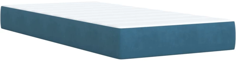 vidaXL Κρεβάτι Boxspring με Στρώμα Σκούρο Μπλε 100x200 εκ. Βελούδινο