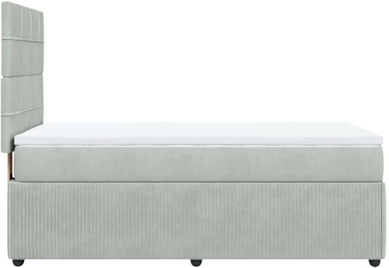 vidaXL Κρεβάτι Boxspring με Στρώμα Ανοιχτό Γκρι 80x200 εκ. Βελούδινο