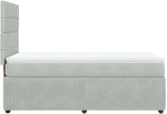 vidaXL Κρεβάτι Boxspring με Στρώμα Ανοιχτό Γκρι 80x200 εκ. Βελούδινο