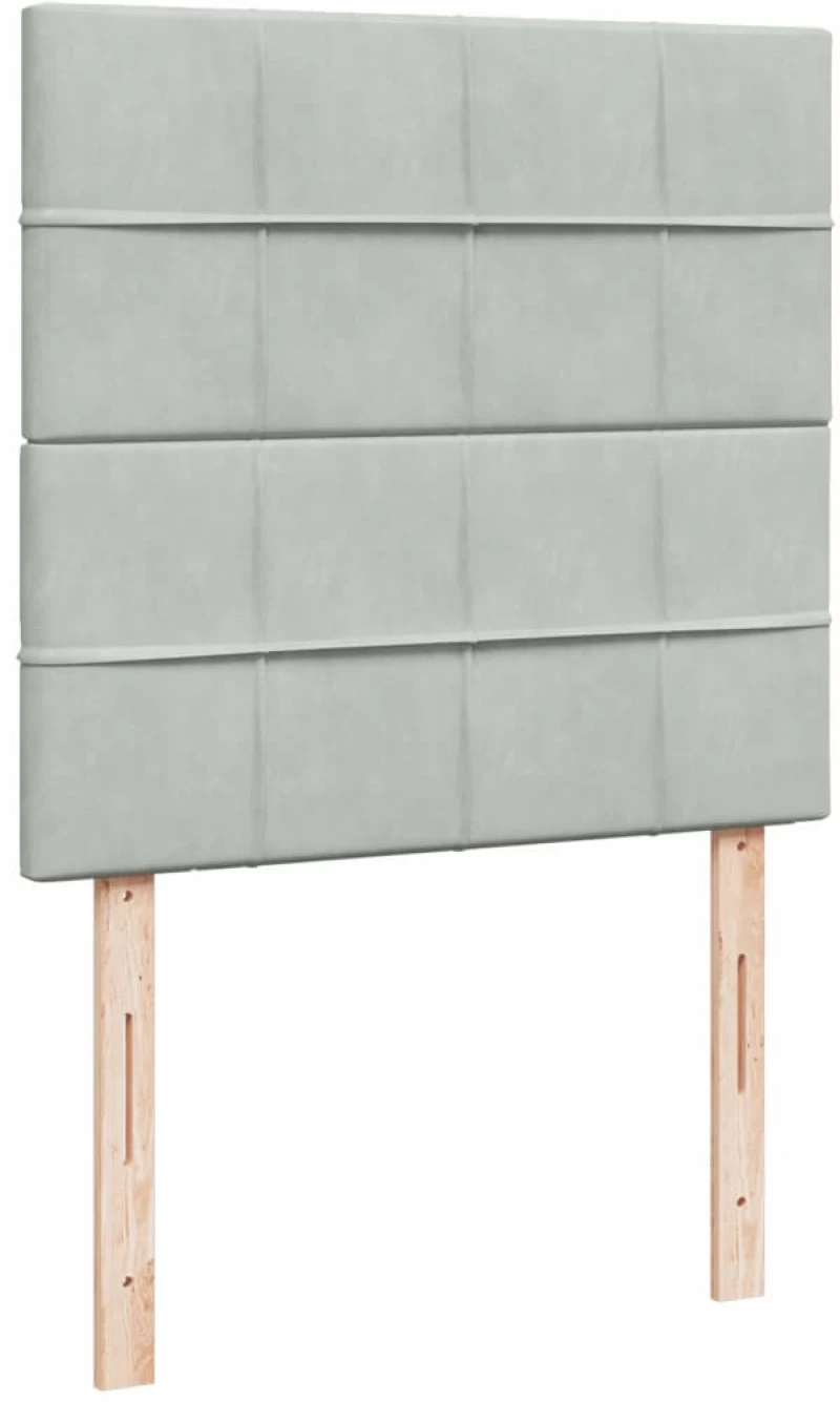 vidaXL Κρεβάτι Boxspring με Στρώμα Ανοιχτό Γκρι 80x200 εκ. Βελούδινο