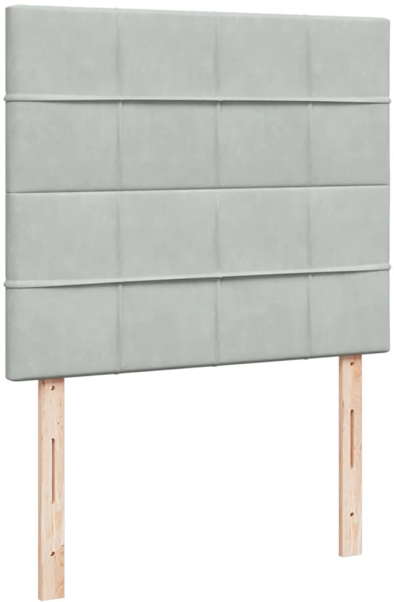 vidaXL Κρεβάτι Boxspring με Στρώμα Ανοιχτό Γκρι 120x200 εκ. Βελούδινο