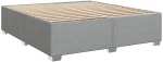 vidaXL Κρεβάτι Boxspring με Στρώμα Ανοιχτό Γκρι 200x200 εκ. Υφασμάτινο