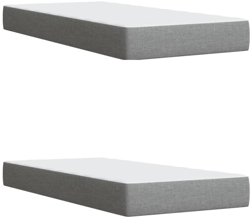 vidaXL Κρεβάτι Boxspring με Στρώμα Ανοιχτό Γκρι 200x200 εκ. Υφασμάτινο