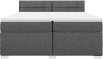 vidaXL Κρεβάτι Boxspring με Στρώμα Σκούρο Γκρι 200x200 εκ. Υφασμάτινο