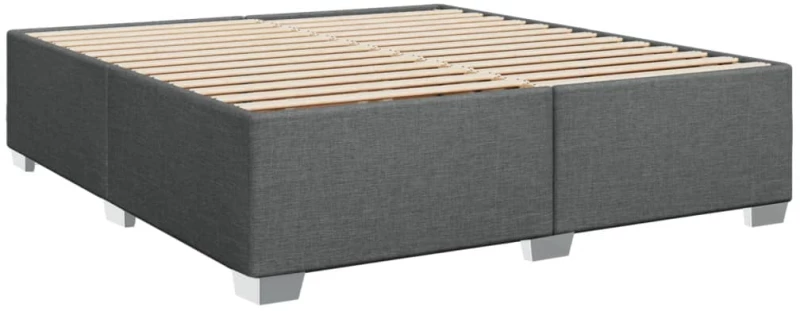 vidaXL Κρεβάτι Boxspring με Στρώμα Σκούρο Γκρι 200x200 εκ. Υφασμάτινο