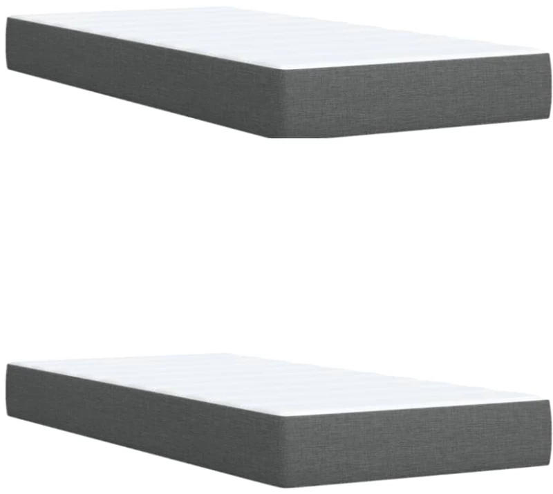 vidaXL Κρεβάτι Boxspring με Στρώμα Σκούρο Γκρι 200x200 εκ. Υφασμάτινο