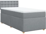 vidaXL Κρεβάτι Boxspring με Στρώμα Ανοιχτό Γκρι 80x200 εκ. Υφασμάτινο