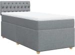 vidaXL Κρεβάτι Boxspring με Στρώμα Ανοιχτό Γκρι 80x200 εκ. Υφασμάτινο