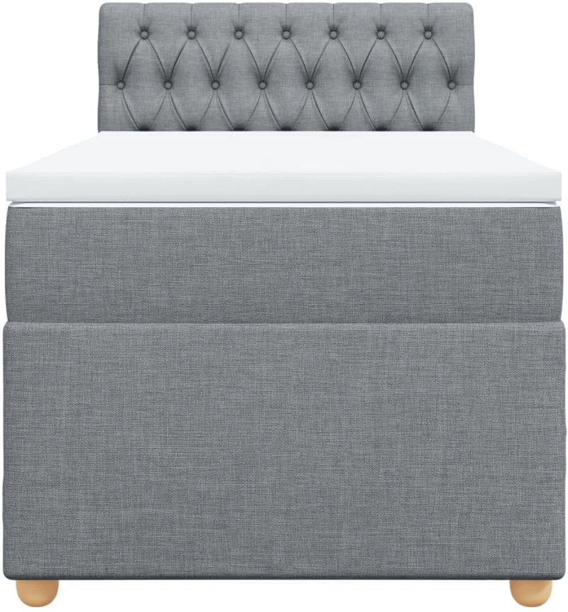 vidaXL Κρεβάτι Boxspring με Στρώμα Ανοιχτό Γκρι 80x200 εκ. Υφασμάτινο