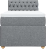 vidaXL Κρεβάτι Boxspring με Στρώμα Ανοιχτό Γκρι 80x200 εκ. Υφασμάτινο