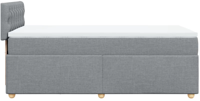 vidaXL Κρεβάτι Boxspring με Στρώμα Ανοιχτό Γκρι 80x200 εκ. Υφασμάτινο