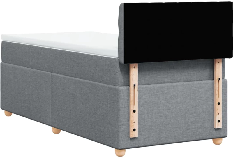 vidaXL Κρεβάτι Boxspring με Στρώμα Ανοιχτό Γκρι 80x200 εκ. Υφασμάτινο