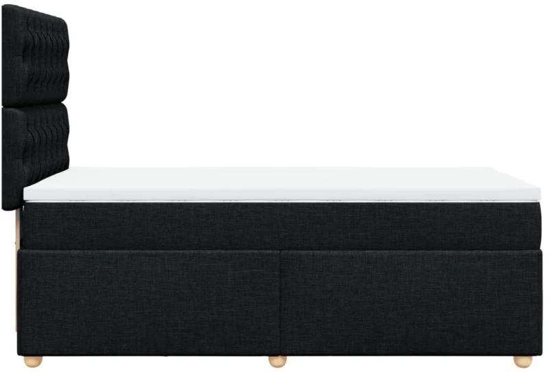 vidaXL Κρεβάτι Boxspring με Στρώμα Μαύρο 100 x 200 εκ. Υφασμάτινο