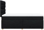 vidaXL Κρεβάτι Boxspring με Στρώμα Μαύρο 100 x 200 εκ. Υφασμάτινο