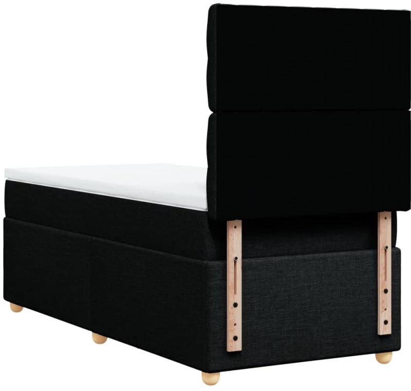 vidaXL Κρεβάτι Boxspring με Στρώμα Μαύρο 100 x 200 εκ. Υφασμάτινο