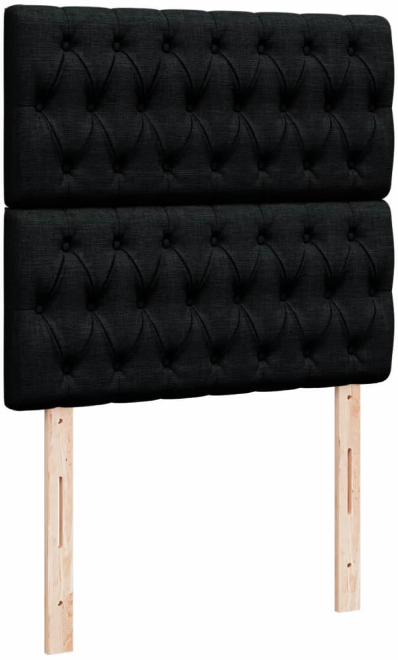 vidaXL Κρεβάτι Boxspring με Στρώμα Μαύρο 100 x 200 εκ. Υφασμάτινο