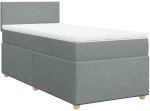 vidaXL Κρεβάτι Boxspring με Στρώμα Ανοιχτό Γκρι 80x200 εκ. Υφασμάτινο