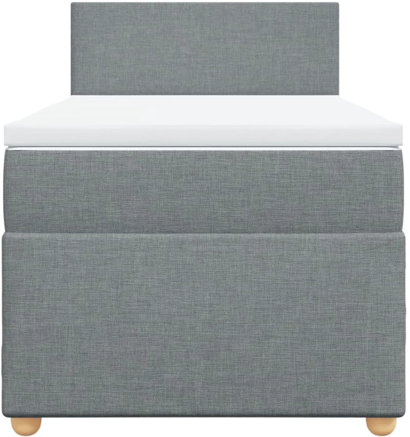 vidaXL Κρεβάτι Boxspring με Στρώμα Ανοιχτό Γκρι 80x200 εκ. Υφασμάτινο