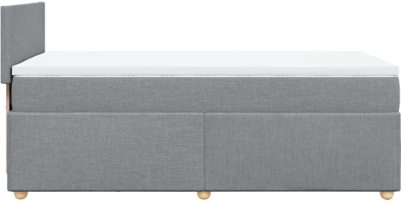 vidaXL Κρεβάτι Boxspring με Στρώμα Ανοιχτό Γκρι 80x200 εκ. Υφασμάτινο