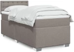 vidaXL Κρεβάτι Boxspring με Στρώμα Taupe 90x200 εκ. Υφασμάτινο
