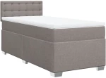 vidaXL Κρεβάτι Boxspring με Στρώμα Taupe 90x200 εκ. Υφασμάτινο