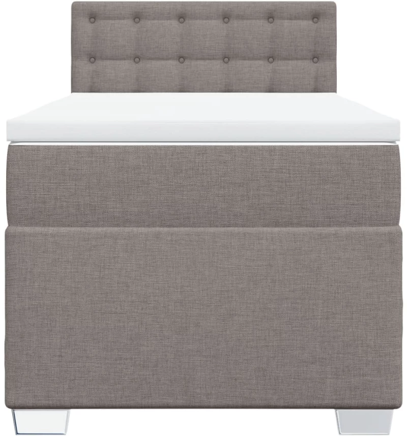 vidaXL Κρεβάτι Boxspring με Στρώμα Taupe 90x200 εκ. Υφασμάτινο