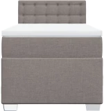 vidaXL Κρεβάτι Boxspring με Στρώμα Taupe 90x200 εκ. Υφασμάτινο