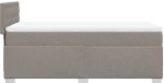 vidaXL Κρεβάτι Boxspring με Στρώμα Taupe 90x200 εκ. Υφασμάτινο