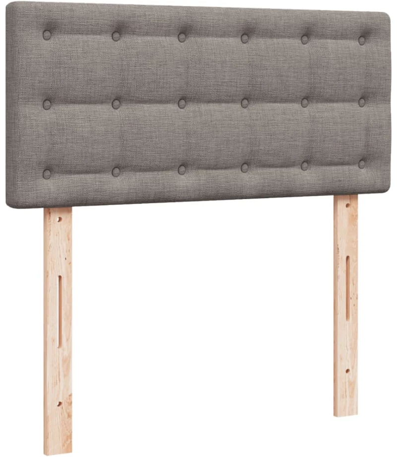 vidaXL Κρεβάτι Boxspring με Στρώμα Taupe 90x200 εκ. Υφασμάτινο