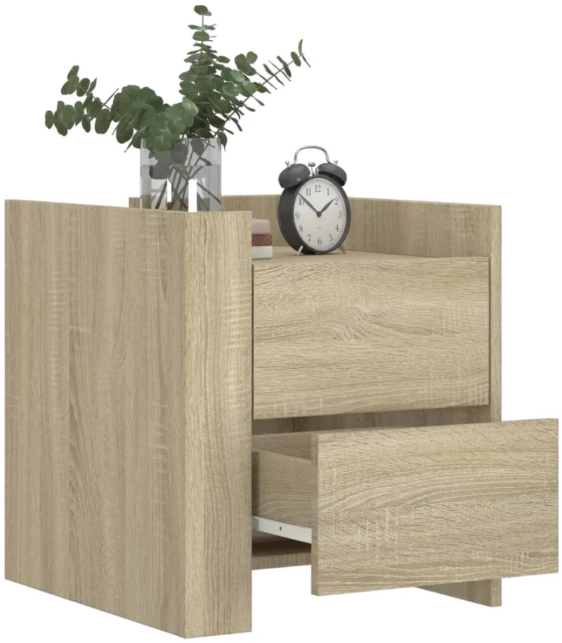 vidaXL Κομοδίνο Sonoma Δρυς 45x50x50 εκ. από Επεξεργασμένο Ξύλο