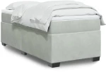 vidaXL Κρεβάτι Boxspring με Στρώμα Ανοιχτό Γκρι 90x190 εκ. Βελούδινο