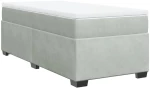 vidaXL Κρεβάτι Boxspring με Στρώμα Ανοιχτό Γκρι 90x190 εκ. Βελούδινο