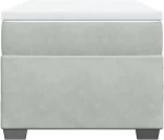 vidaXL Κρεβάτι Boxspring με Στρώμα Ανοιχτό Γκρι 90x190 εκ. Βελούδινο