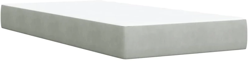 vidaXL Κρεβάτι Boxspring με Στρώμα Ανοιχτό Γκρι 90x190 εκ. Βελούδινο