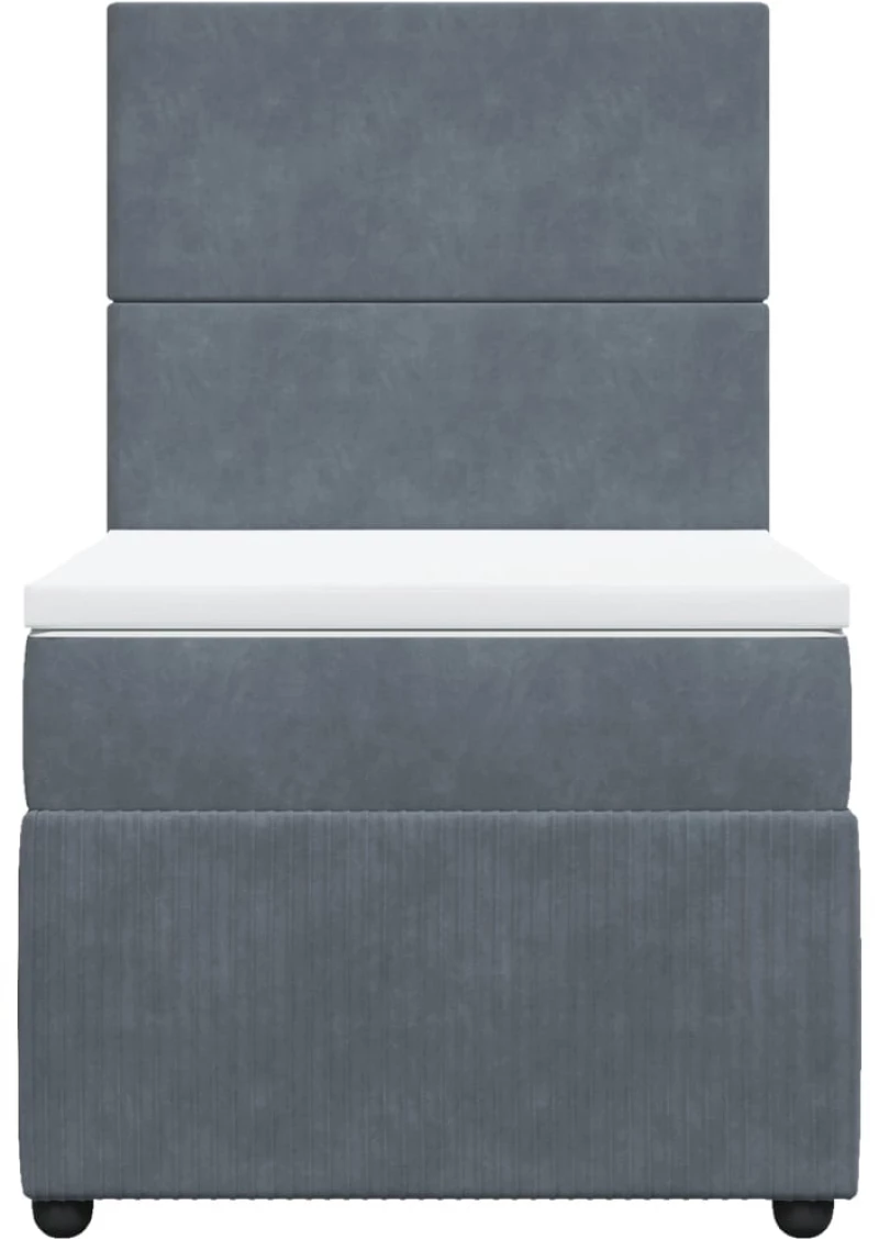 vidaXL Κρεβάτι Boxspring με Στρώμα Σκούρο Γκρι 80x200 εκ. Βελούδινο